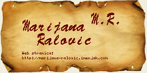 Marijana Ralović vizit kartica